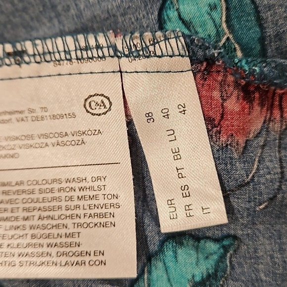 💕YESSICA💕 Long Sleeve Blouse ~ 100% Viscose Blue Botanical Print 38 EU - Picture 10 of 10